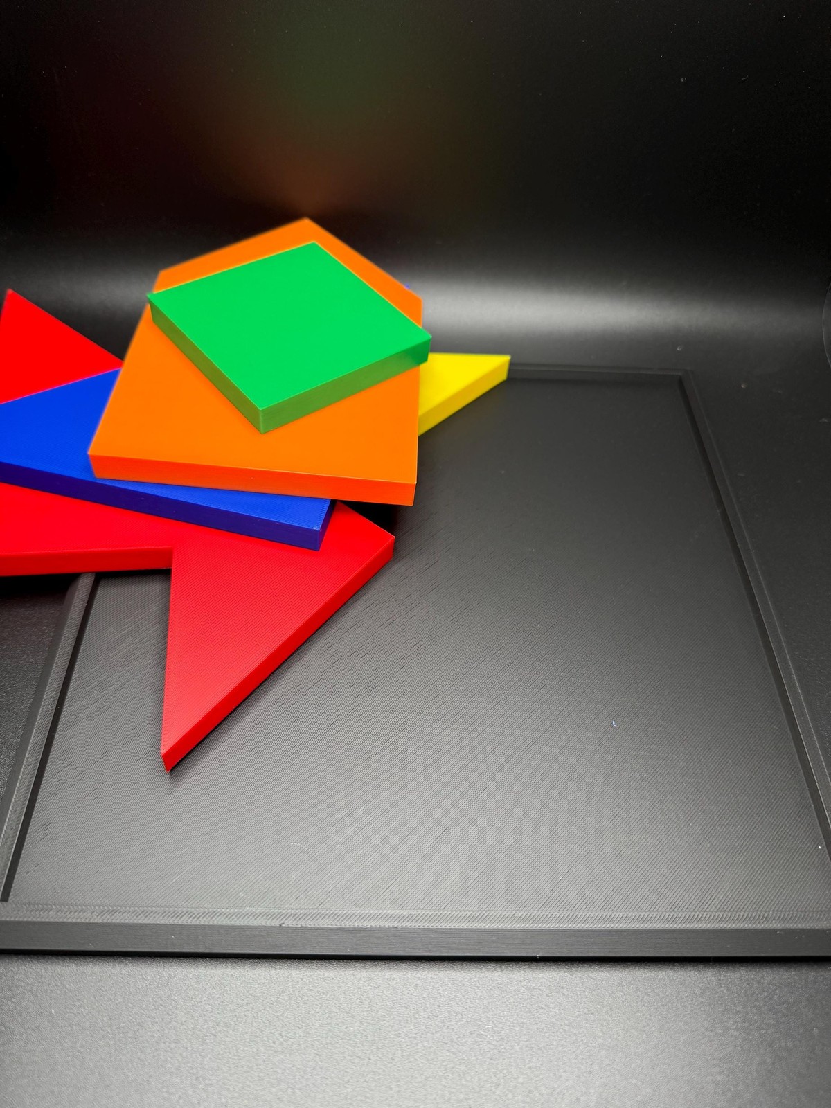 Square Puzzle – 3D Printed Fit All 5 Shapes Inside Box, Great Gift for Puzzle