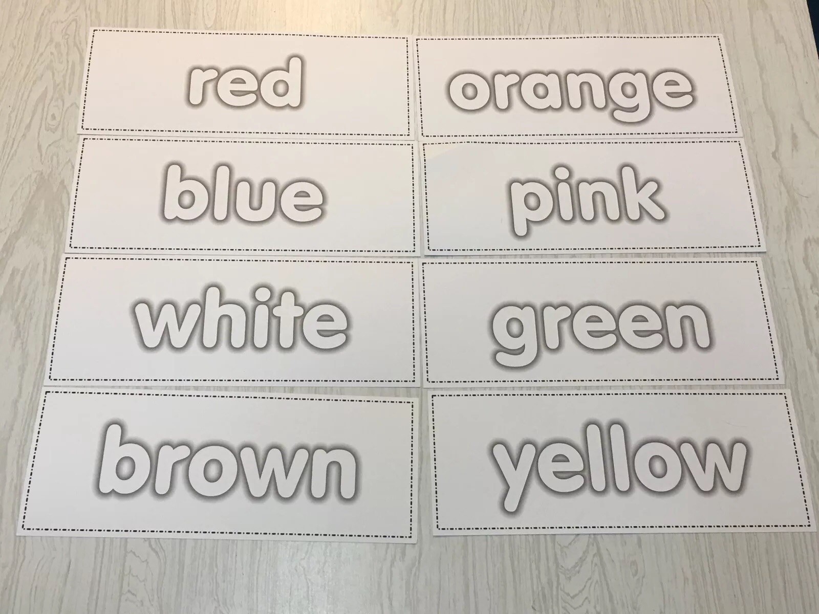 Wipe N Write Color Names Cards – 10 Laminated Card – Pre-school- Kindergarten