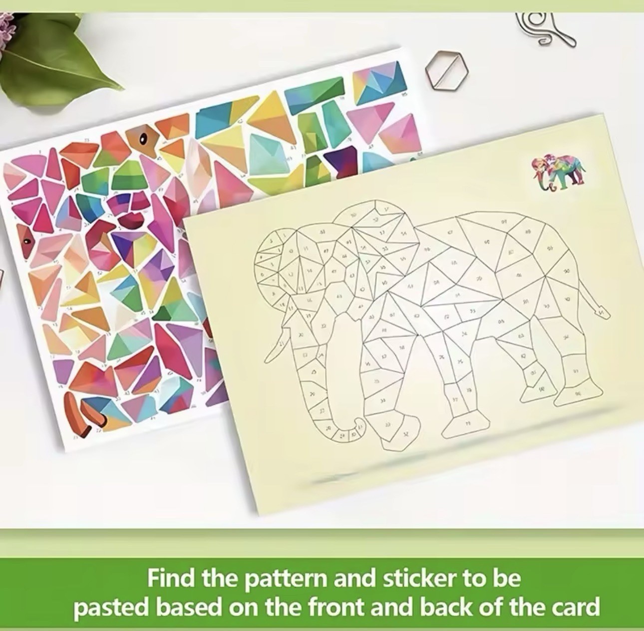 3D Solid Geometry Animal Sticker Mosaic Collage Arts & Crafts Kit, Multicolor