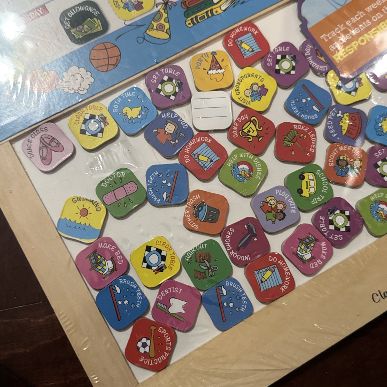 My Responsibility Chore Reward Chart Wood Magnetic T.S. Shure 14.5″x20″ New