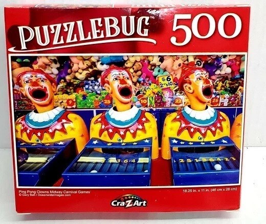 CRA-Z-ART 500PC PUZZLE JIGSAW SET VINTAGE TIN TOYS PING PONG CLOWNS ROUTE 66