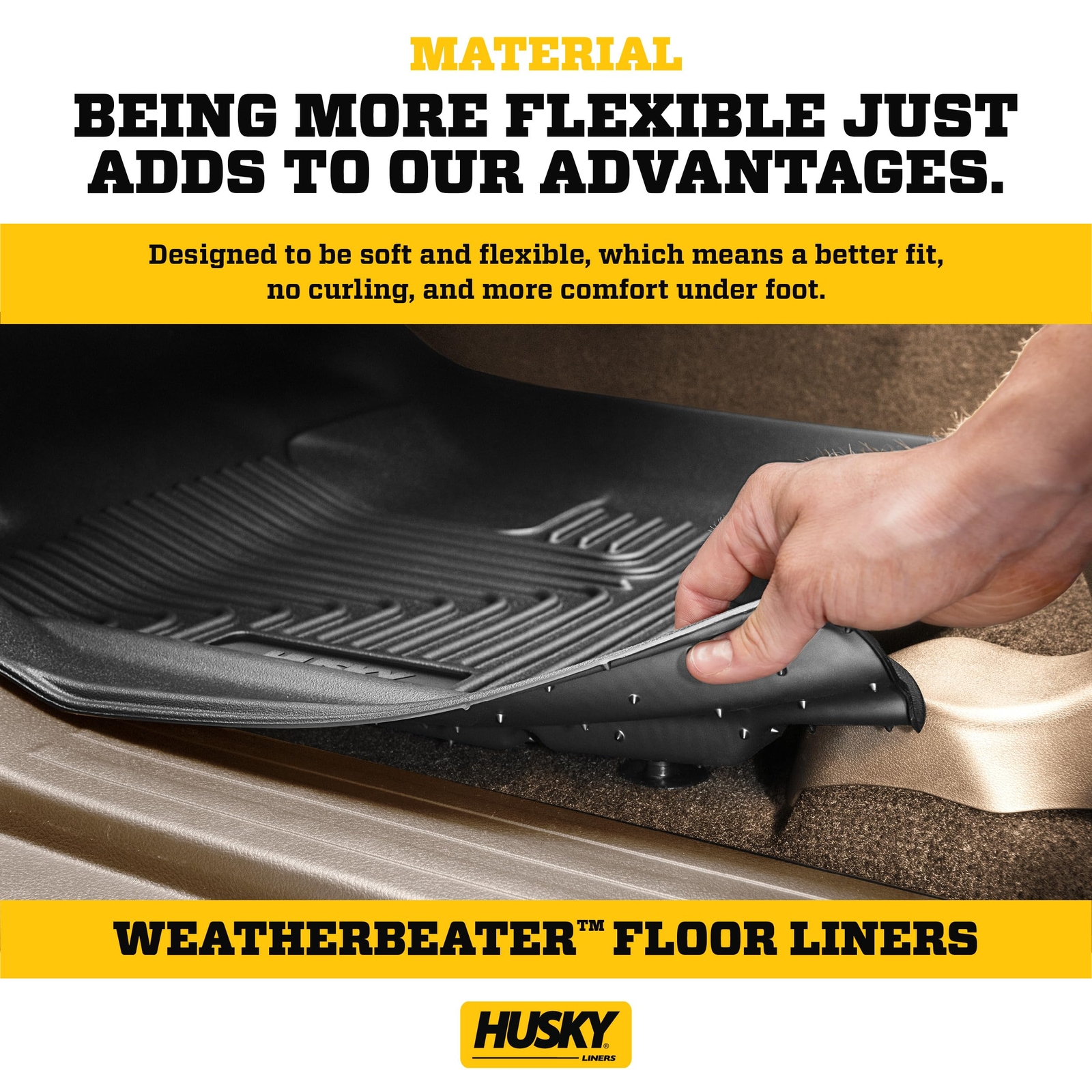 Husky Weatherbeater Floor Mats 2009 2014 Ford F150 SuperCrew All Weather Black