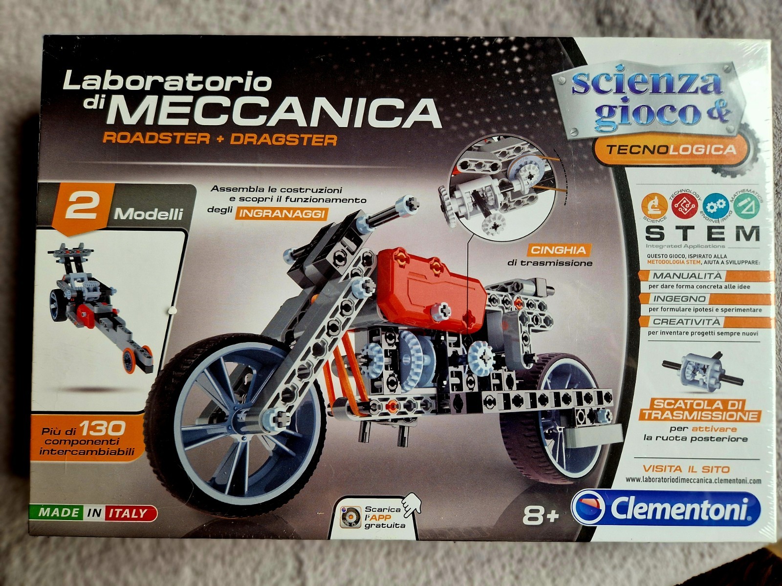 Clementoni, Mechanics Engineering Lab Roadster Play Set + Dragst8 +