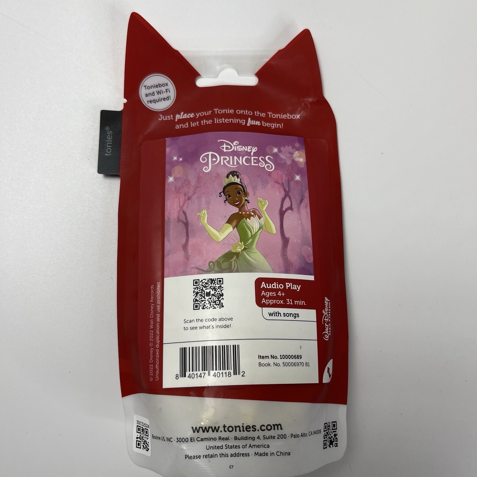 Tonies Disney Princess Tiana Tonie Audio Play Figurine – Princess and the Frog