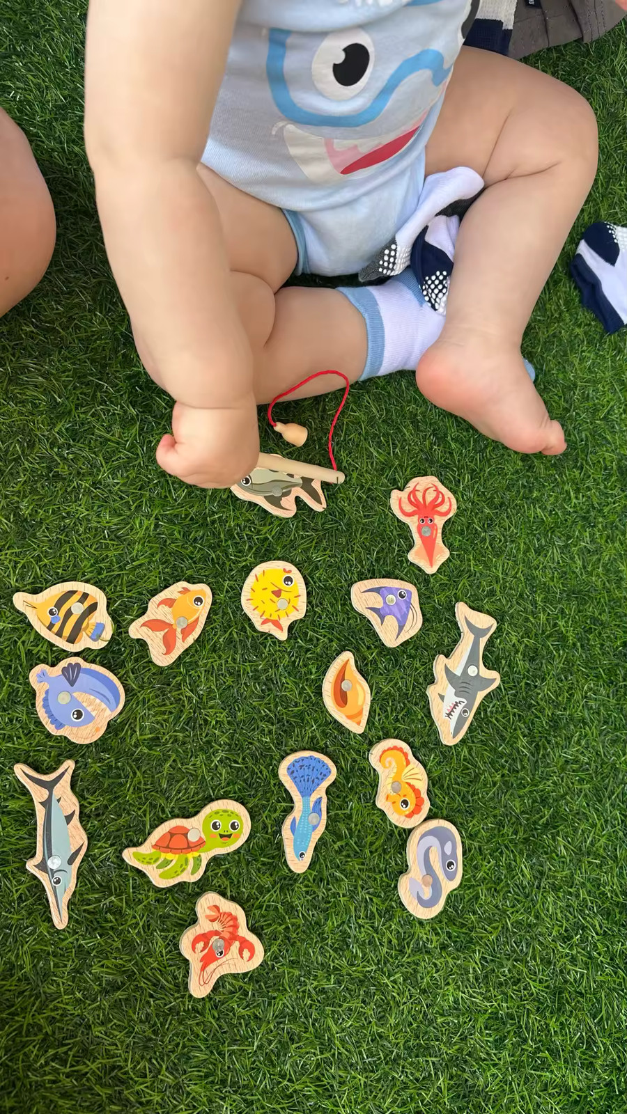 Wooden Montessori Magnetic Fishing Game Early Educational Toy Parent Child Play