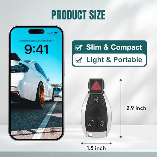 Key Fob, Keyless Entry Remote Fits for 1997-2016 Mercedes Benz E350 ML350 SLK300