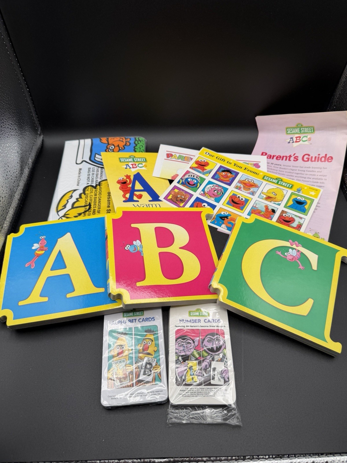 2002 Sesame Street Workshop Readers Digest ABC Alphabet Numbers Cards Puzzle Mat