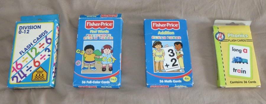 Big Mixed LOT Educational FLASH CARDS Addition Phonics 1st Words Division Teach