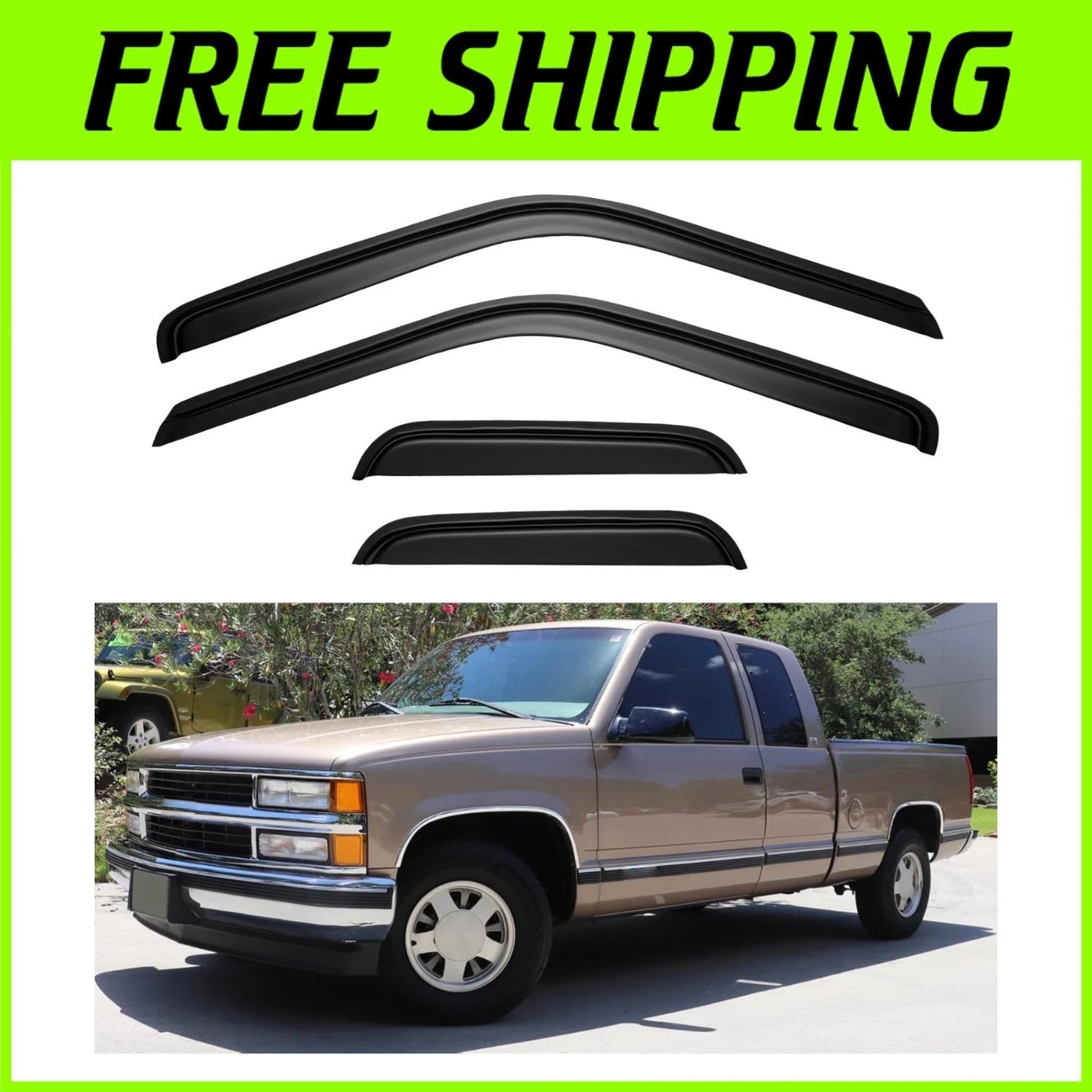 Chevy/GMC C1500 Window Visors – Out-Channel Rain Guards*`