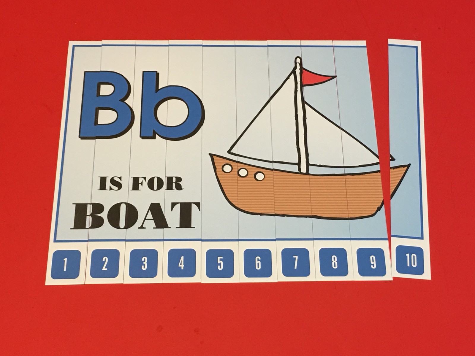 Letter B BALL – Number Sequencing Puzzle, numbers 1-10 Laminated