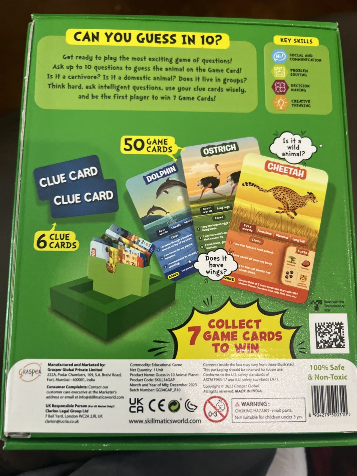 Skillmatics Guess in 10 Animal Planet Card Game