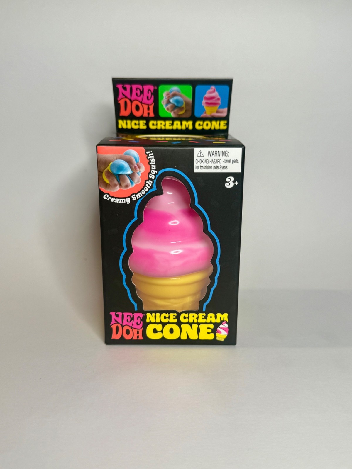 AUTHENTIC NeeDoh🍦Pink Nice Cream Cone Squishy TikTok Viral🔥 Fidget Toy RARE!