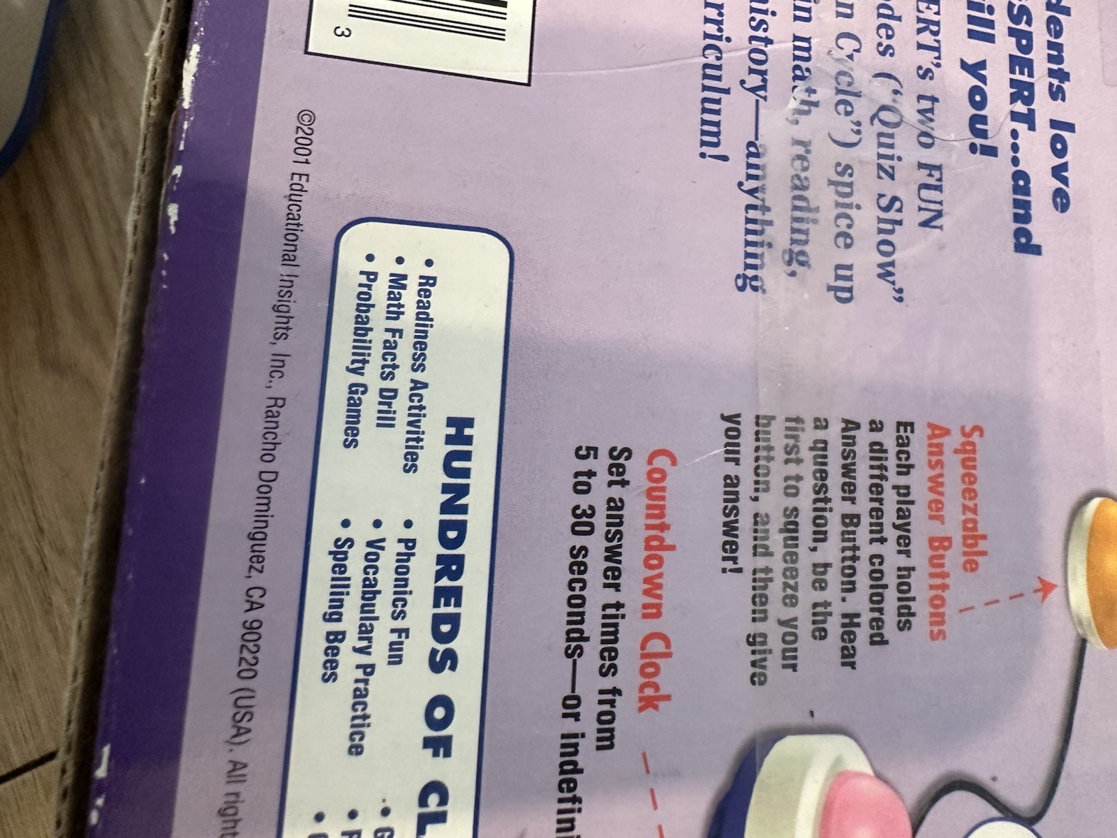 2001 EGGSPERT EDUCATIONAL MATH ELECTRONIC TEACHER CLASSROOM AID BUZZER SYSTEM