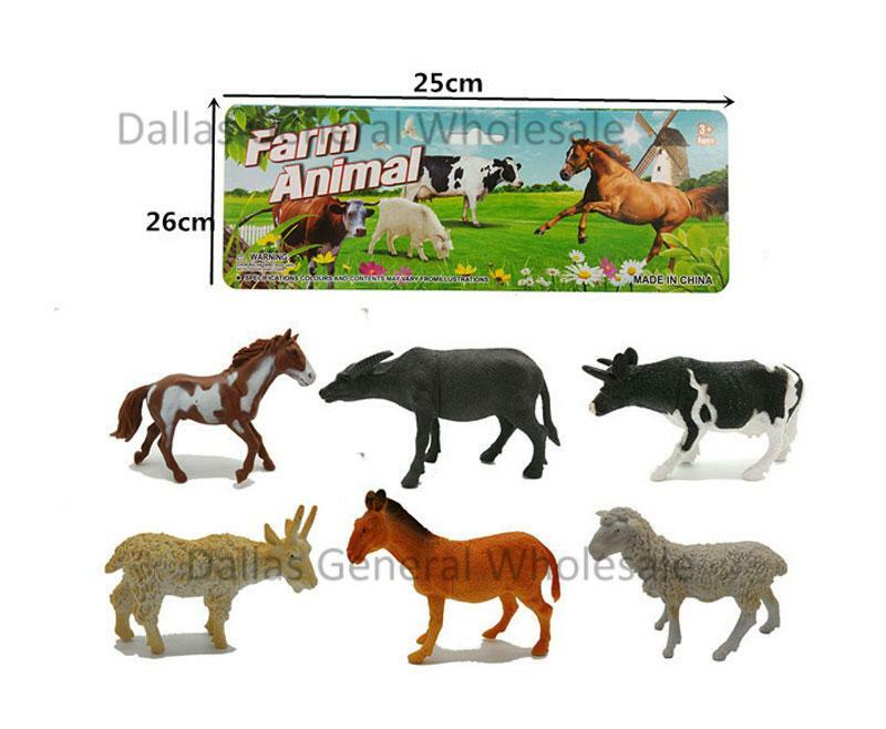 SET OF 6 NOVELTY QUALITY Toy PVC Farm Animals Horse Cow Figurine Set USA Seller