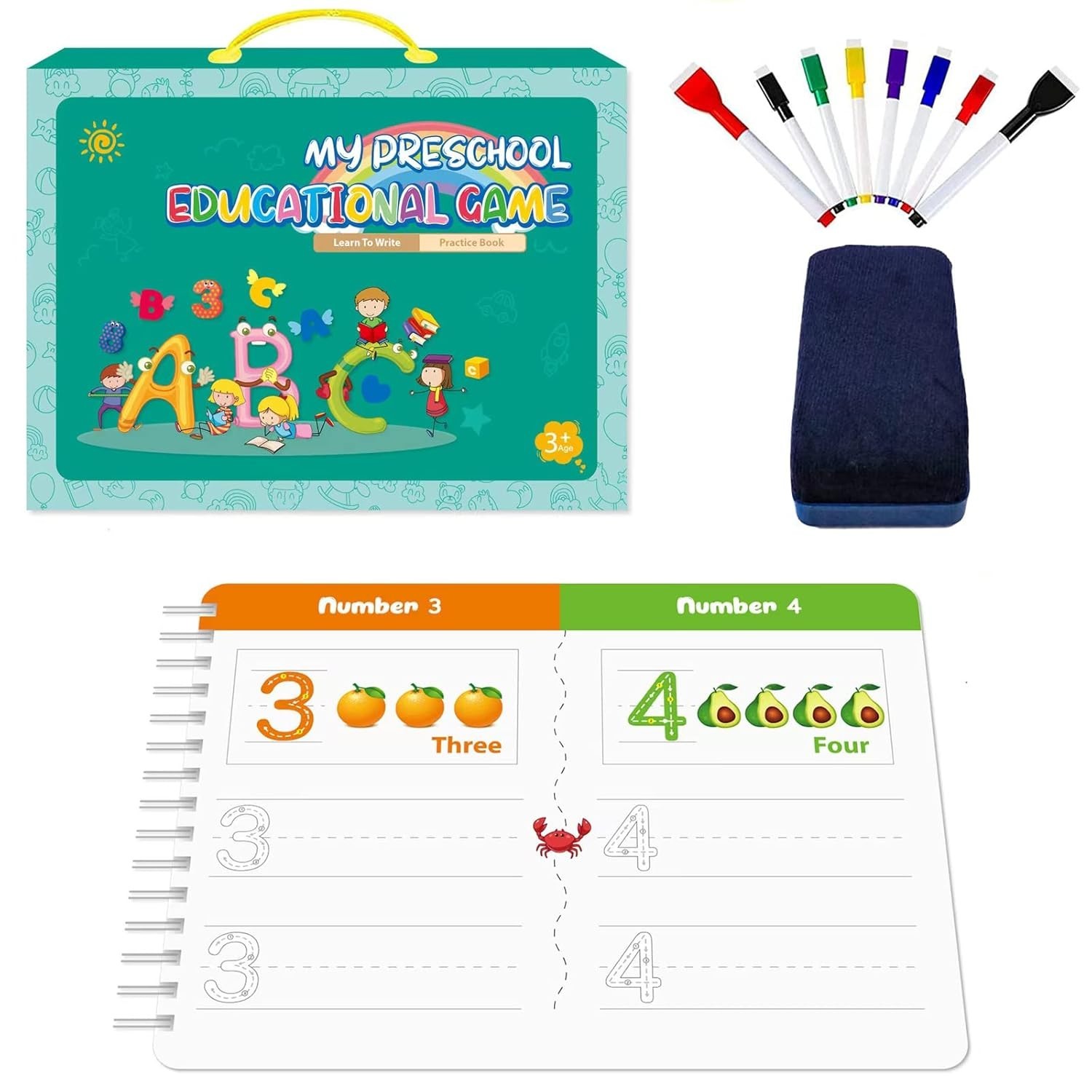 Toddler Preschool Learning Activities. Handwriting Practice Book for Kids