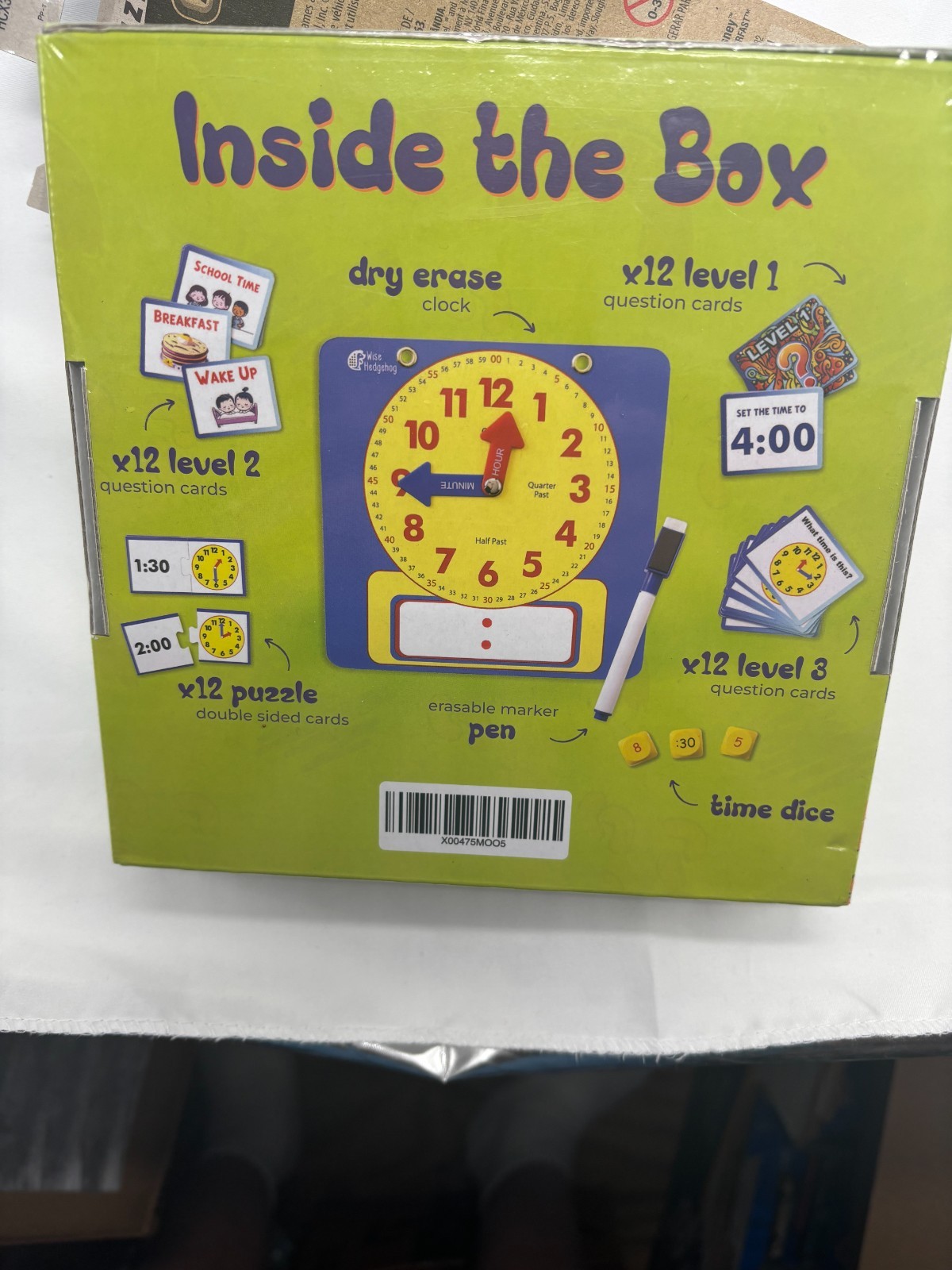 WISE HEDGEHOG Kids Learning Time Activity Game Set, 53 Piece Set, 5+