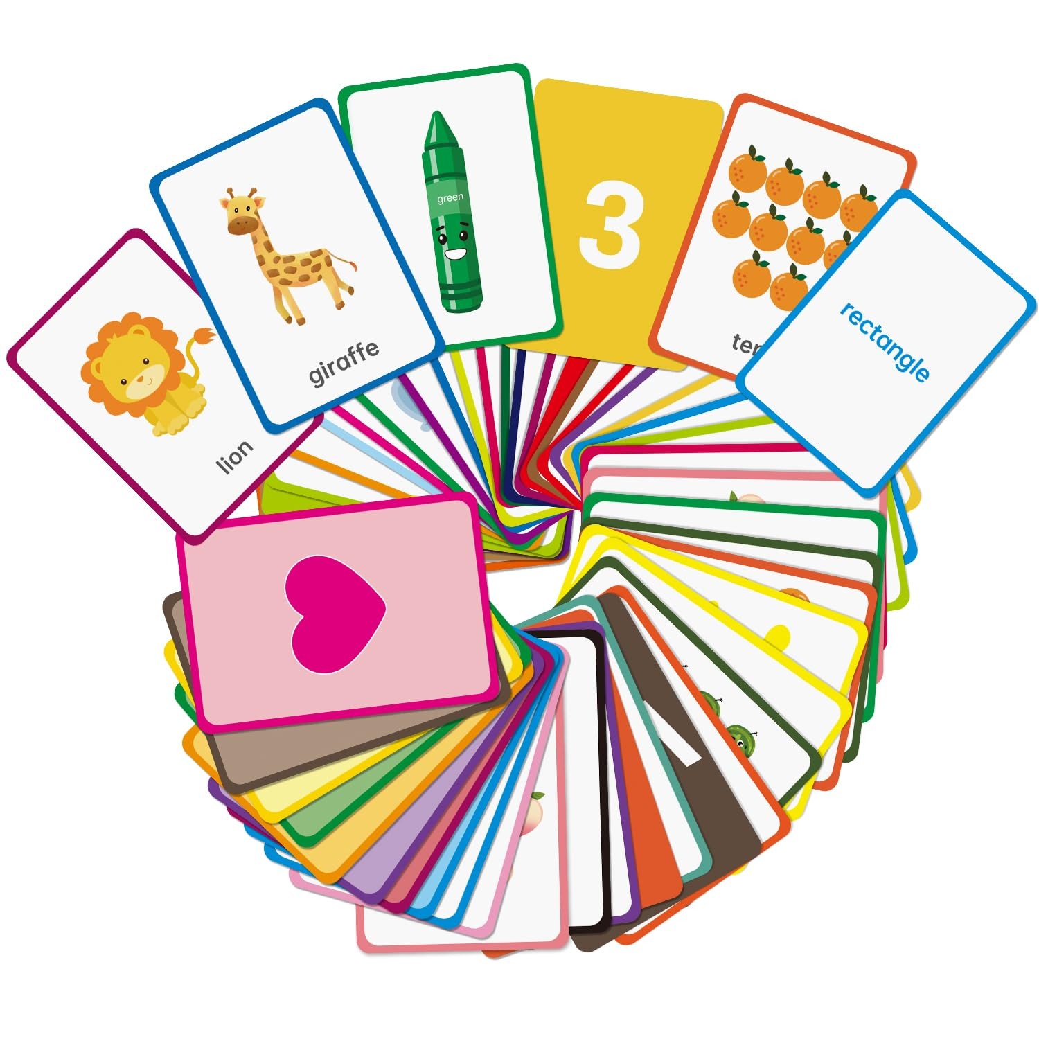 Flash Cards for Toddlers 1-3 Alphabet ABC Flash Cards,Letter Number Animal Shape