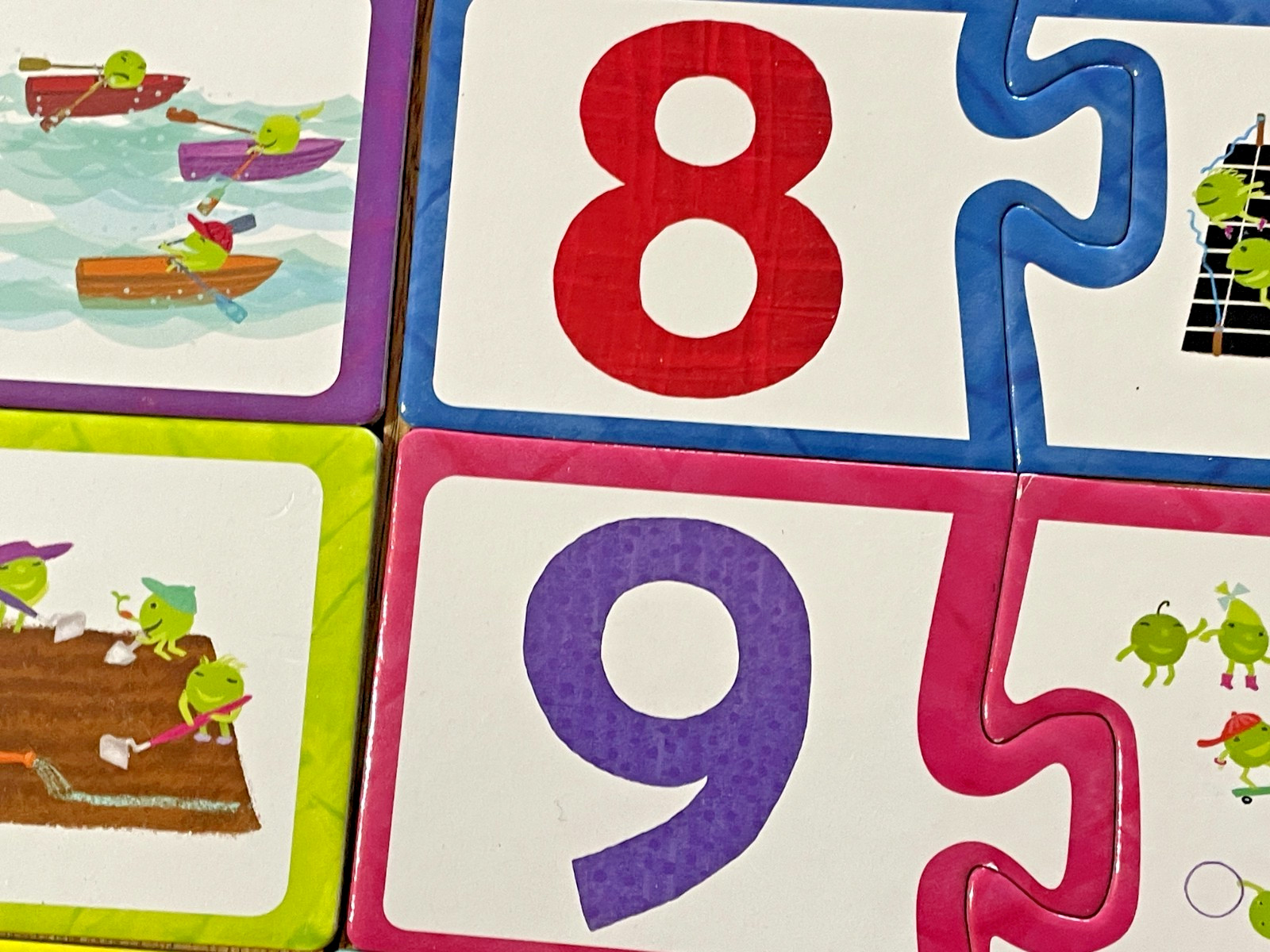 Scholastic LMNO Peas Matching Puzzle Pairs Alphabet Numbers 72 Pieces w/Book