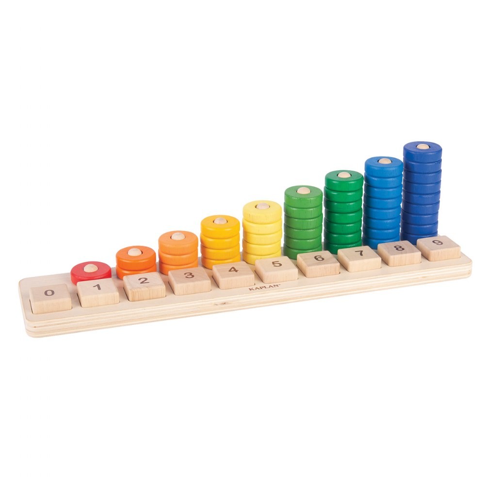 Kaplan Early Learning Colorful Wooden Stack and Sort Board