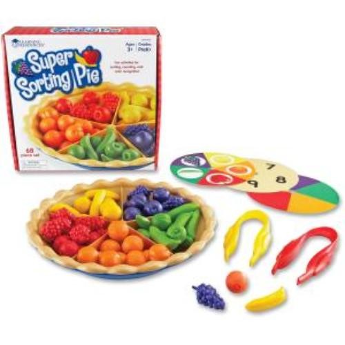 Learning Resources LER6216 Super Sorting Pie – 60 Counters, Tweezers
