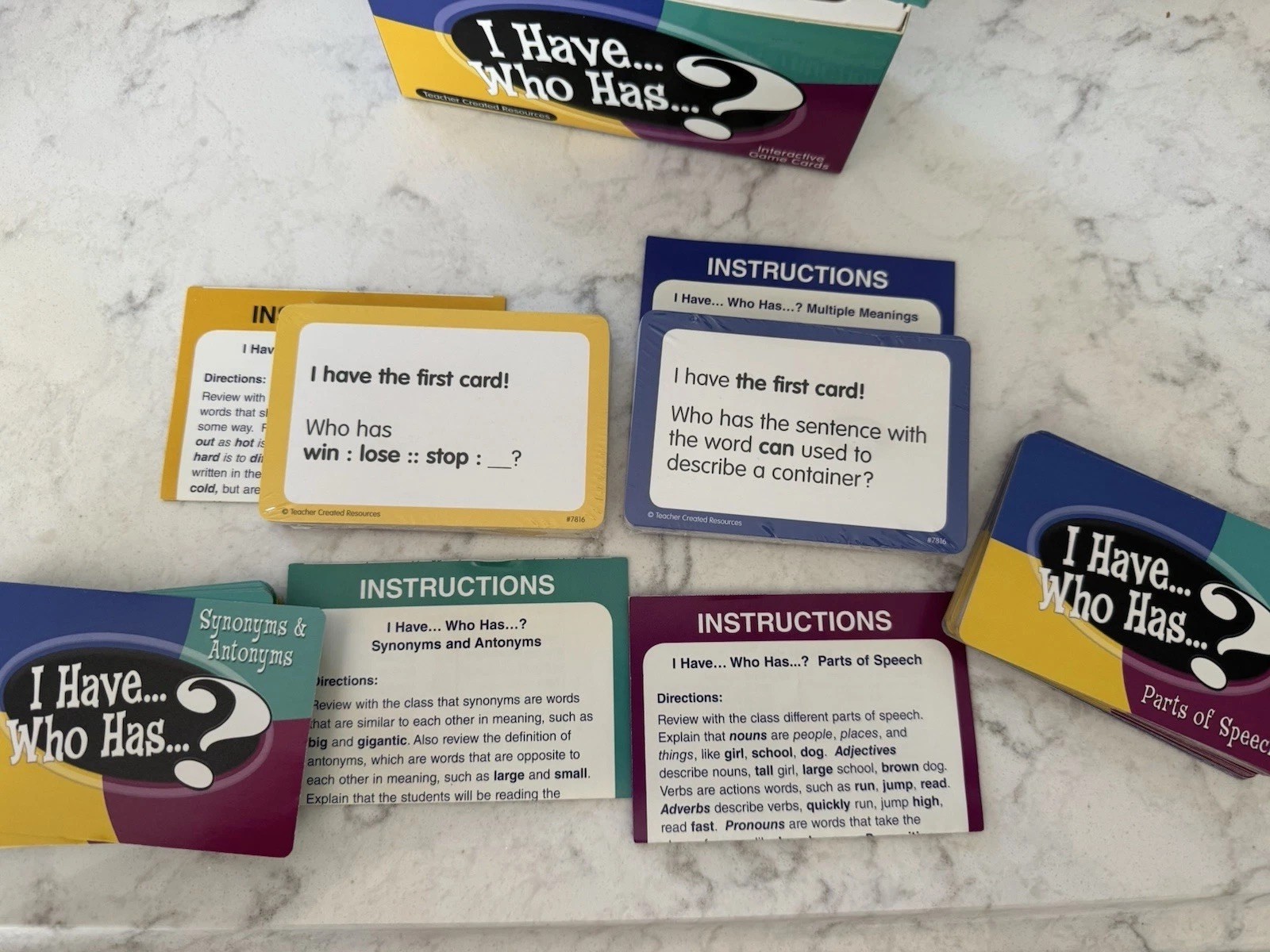 I Have Who Has Language Arts Interactive Game Cards *Partly Sealed* Elementary