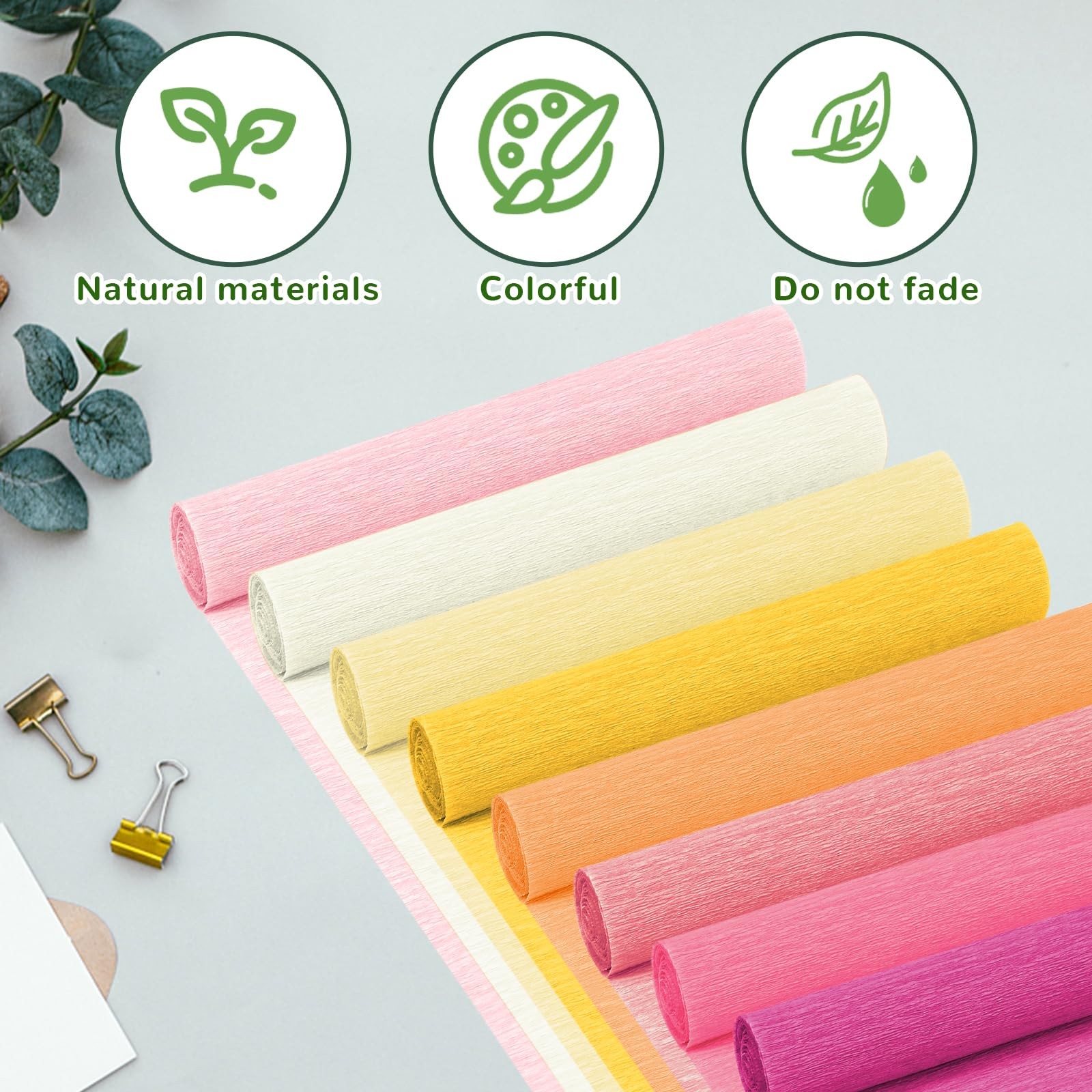 Crepe Paper Streamers 8 Rolls, 10 x 98Inch 8 Pink Colors