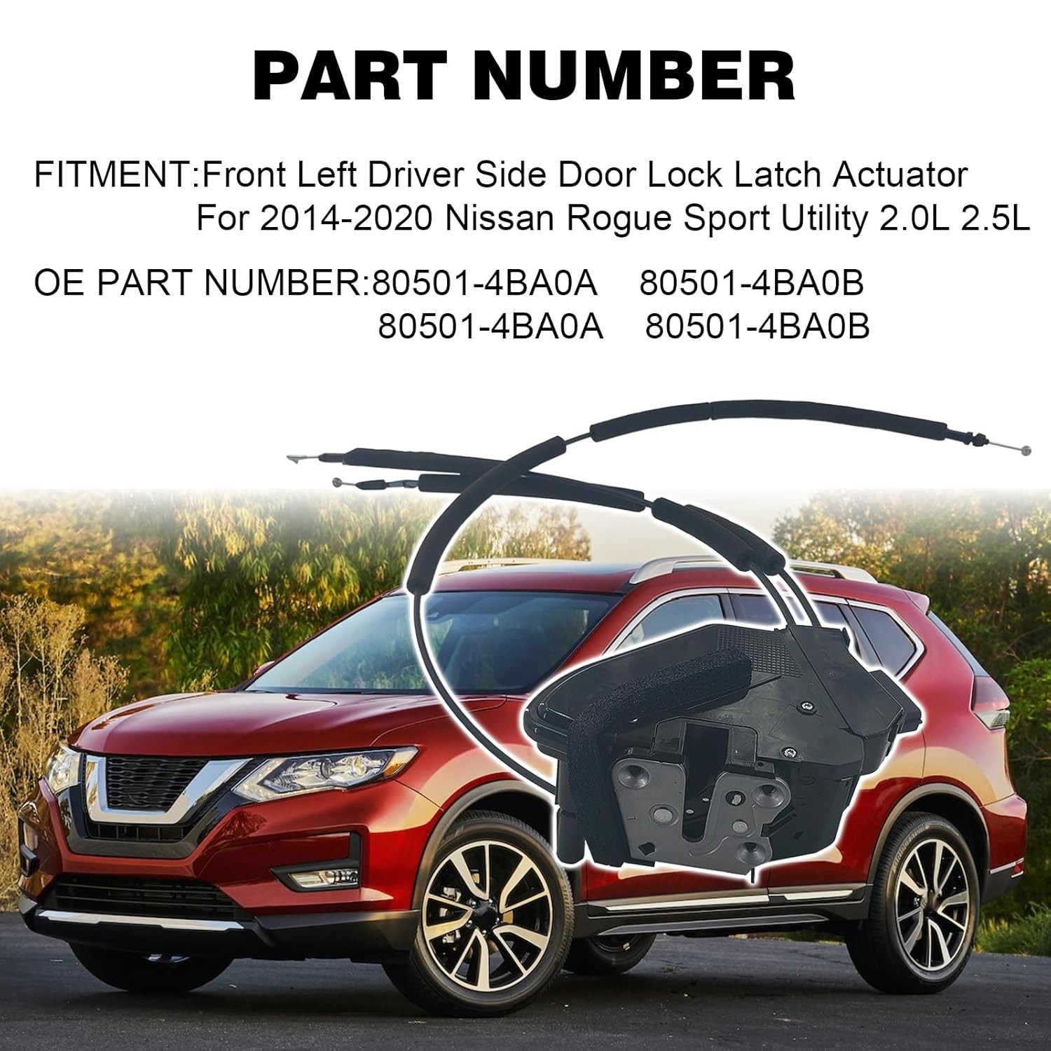 Front Left Driver Side Door Lock Latch Actuator Fit for Nissan Rogue Sport
