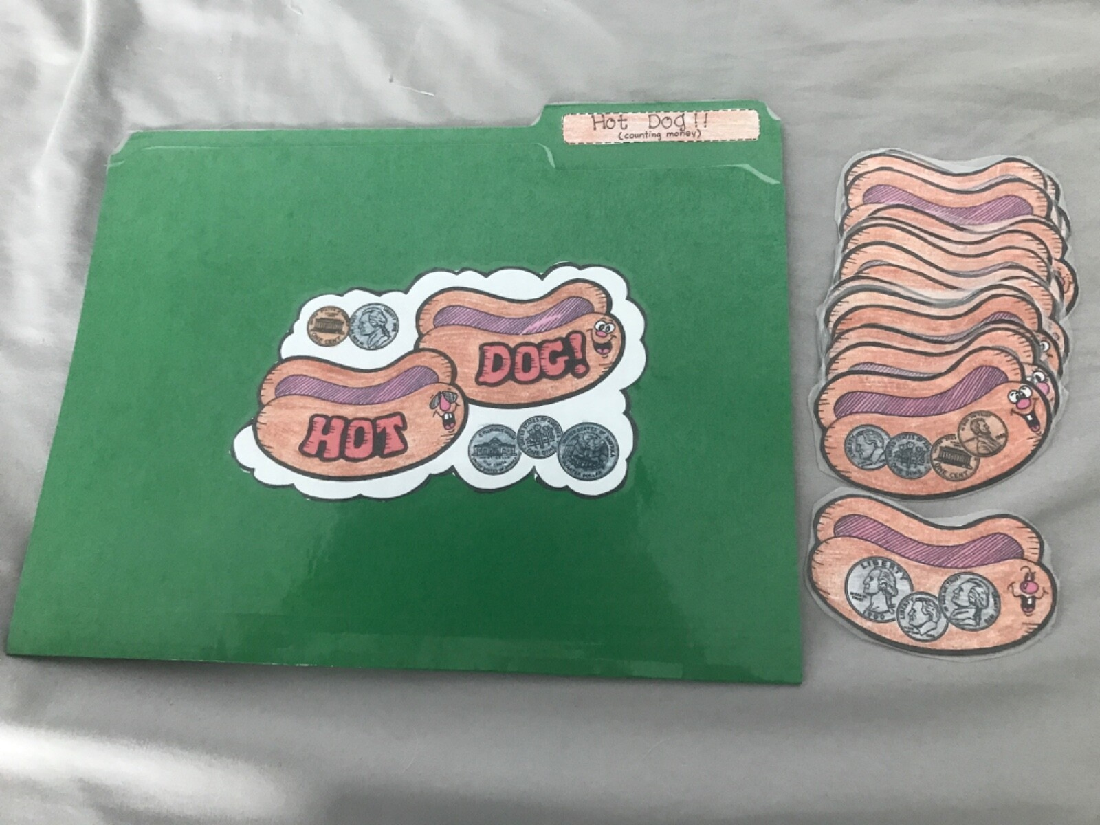 Hot Dog! Counting money $.99 grades 2nd file folder game teacher resource