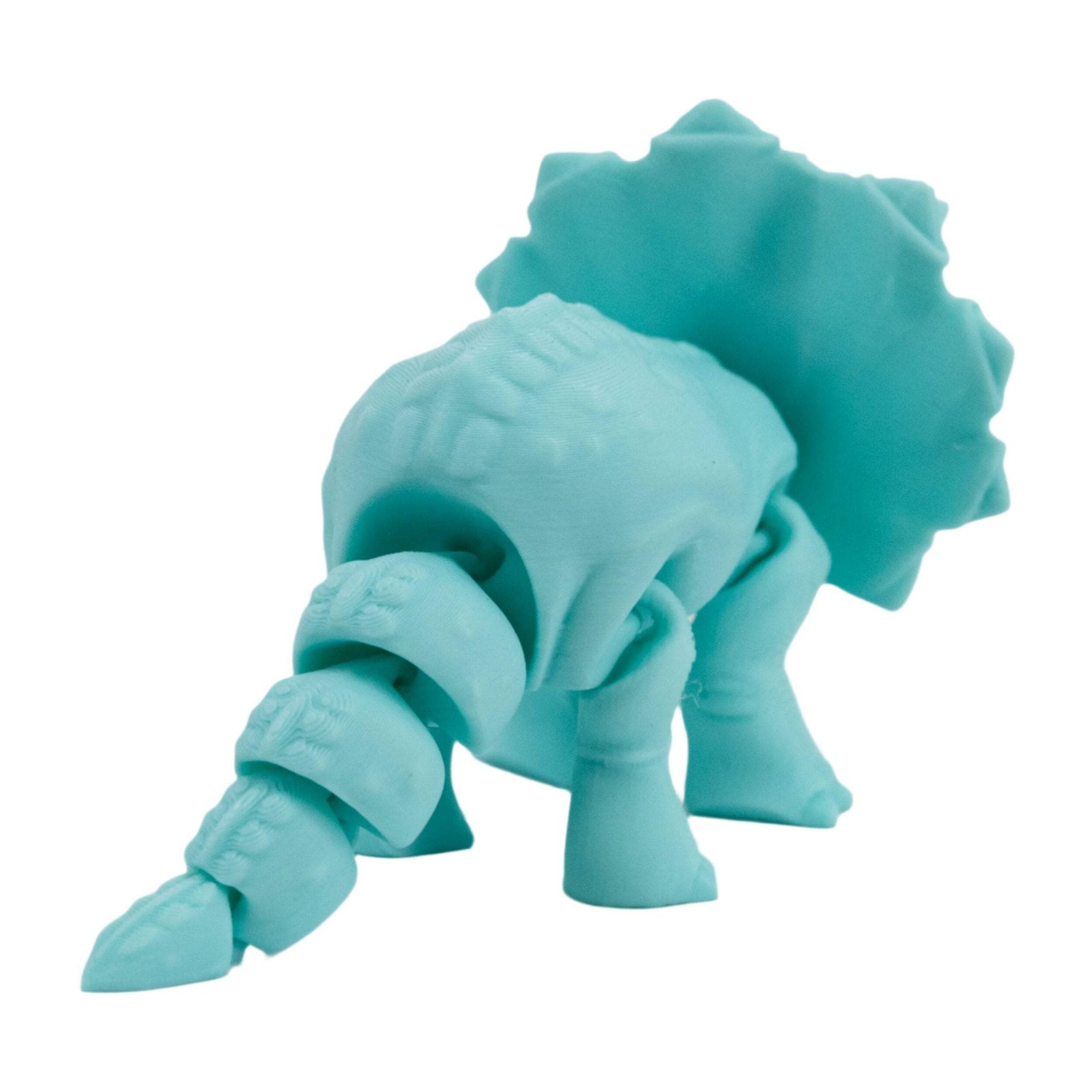 3D Printed Articulated Flexible Triceratops Dinosaur | Multiple Colors | Black S