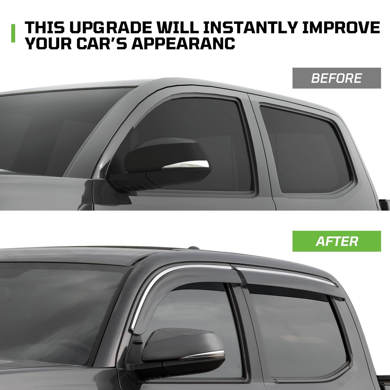 Window Visors Rain Guards Fit for Double Cab Tacoma 2016-2023,Tape-On Rain Gu…