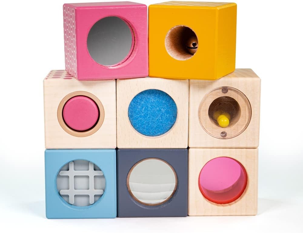 Bigjigs Toys, FSC Certified Sensory Blocks, Wooden Toys, Sensory Toys, Baby Toys
