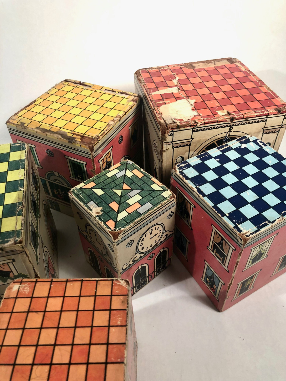 Vintage Antique set of 6 pcs. Wooden Nesting Blocks – 1949 Saml. Gabriel, NYC