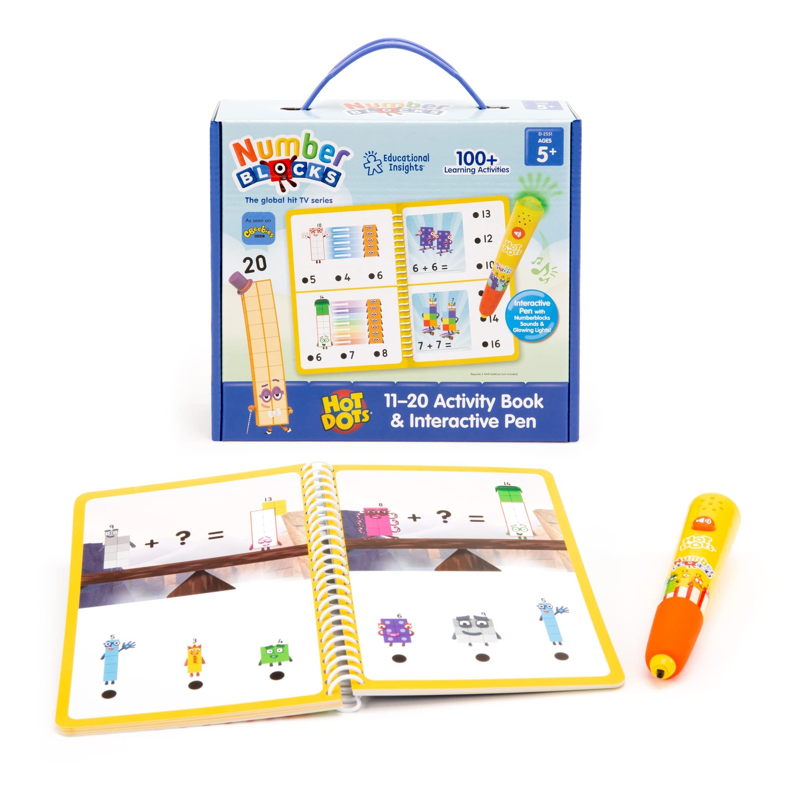Hot Dots Numberblocks Interactive Math Learning Toy with Pen and Activity Book