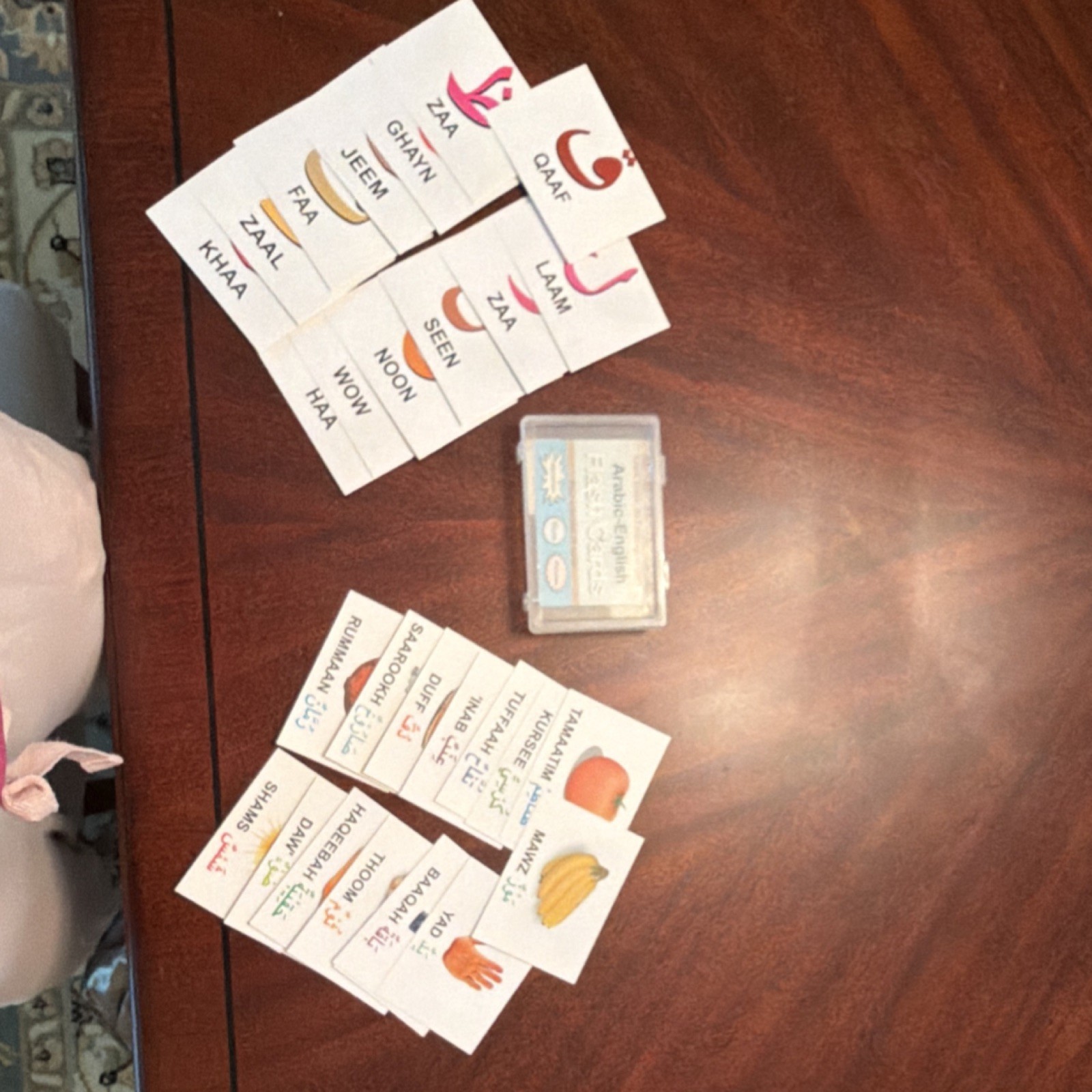 Arabic-English Double Sided Alphabet Flash Cards, 28 Multicolor Cards for Kids