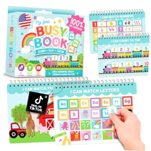 My First Busy Book Toddlers 3-5, Montessori Preschool Learning Activities Age
