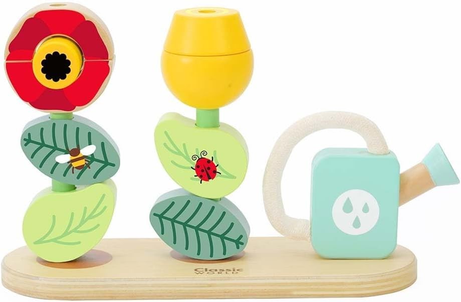 Classic World – Stacking Rings Flower Garden – Montessori Toy – Developmental, C