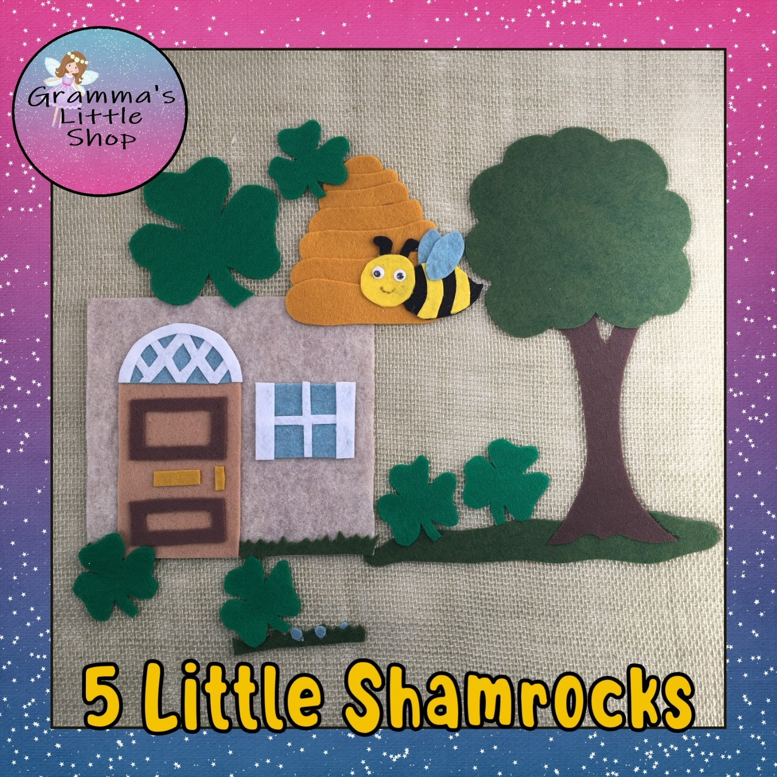 5 Little Shamrocks Felt Set – Celebrate Luck, Nature, and Whimsical Learning!