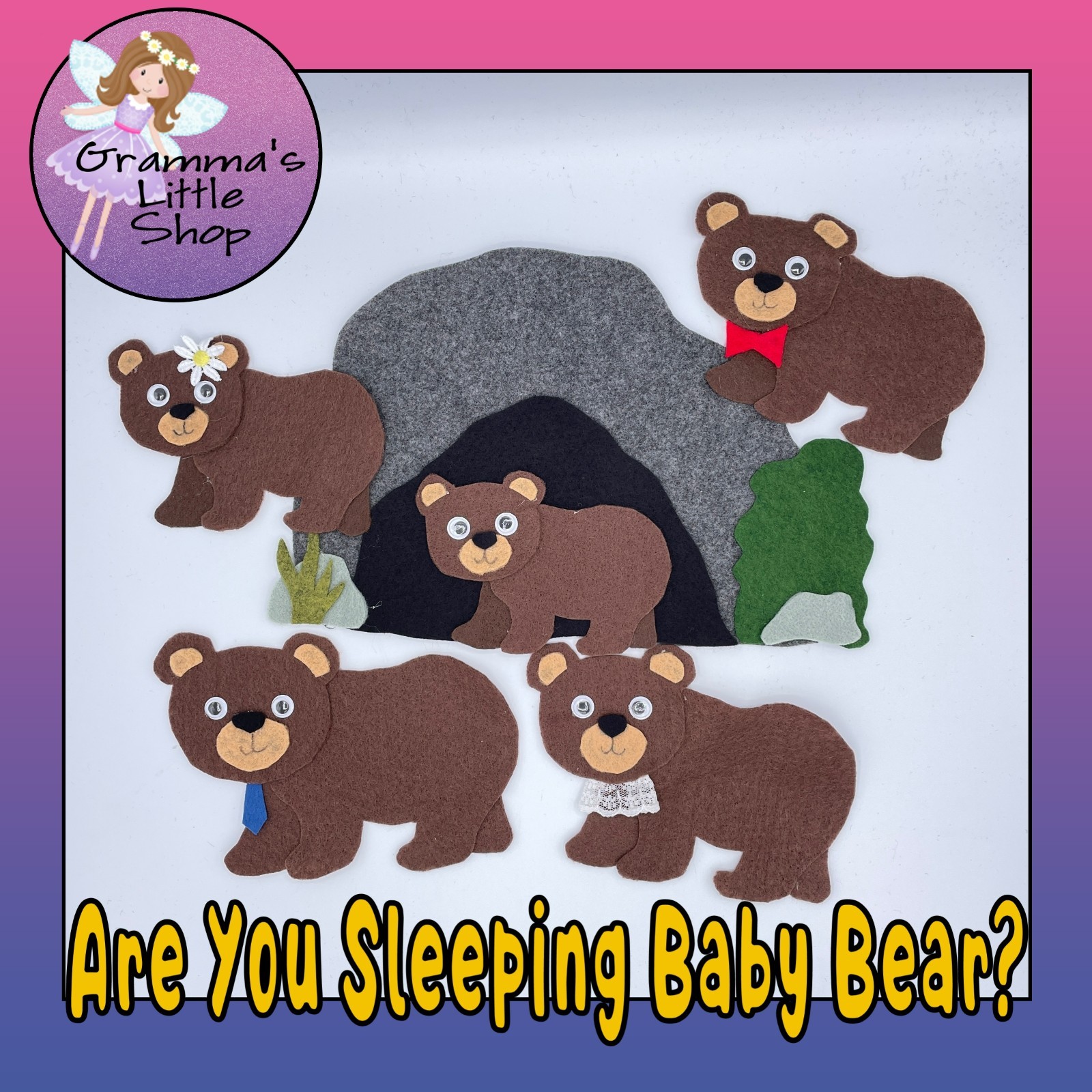 Are You Sleeping Baby Bear? Sample Set for Felt or Flannel Board Play