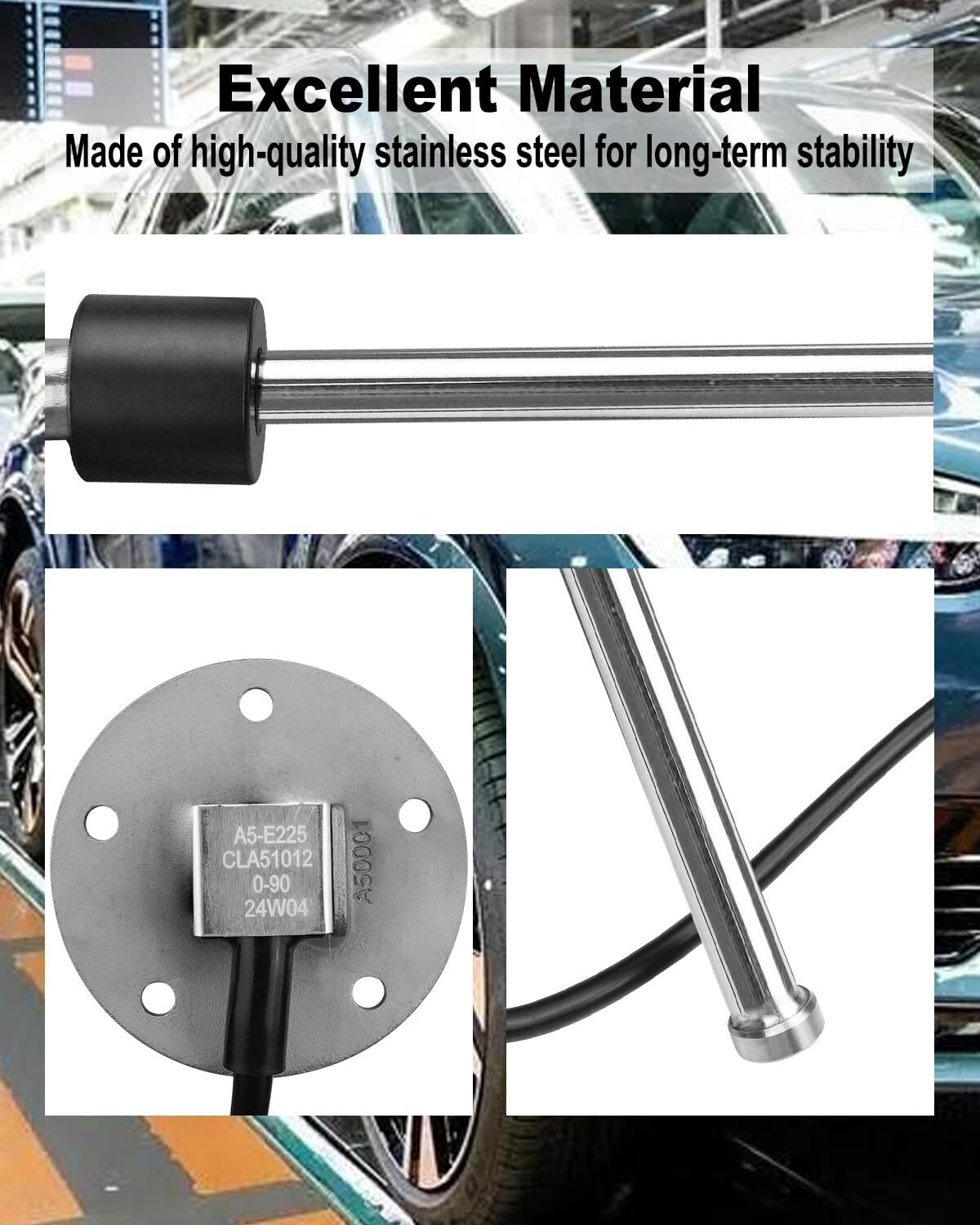 0-90ohm Fuel Sending Unit, 11.5″ Boat Fuel Sender 290mm Stainless Steel Water