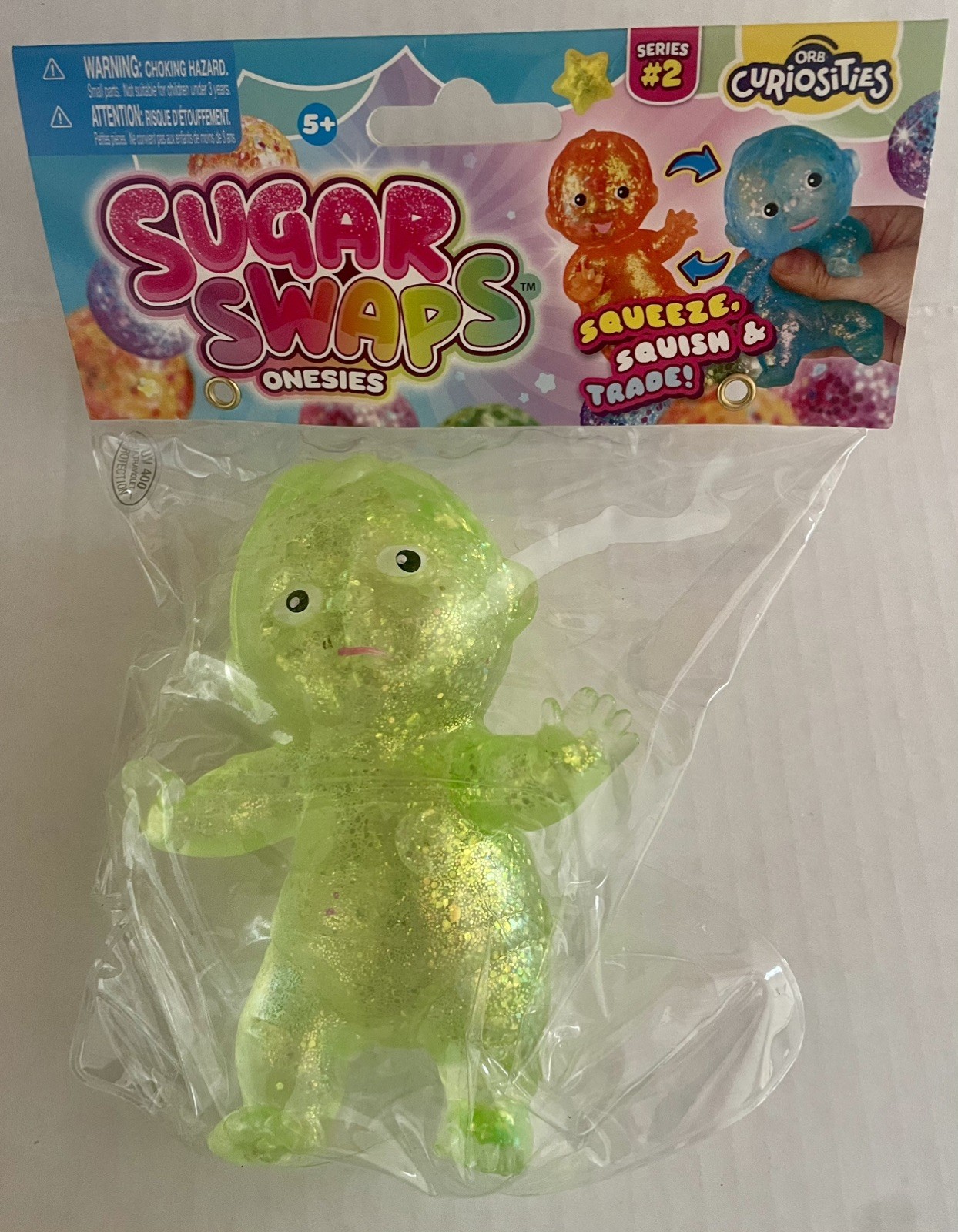 ORB Sugar Swaps Glitter Jumbo Baby Squishy Toy – Purple Glitter Variant