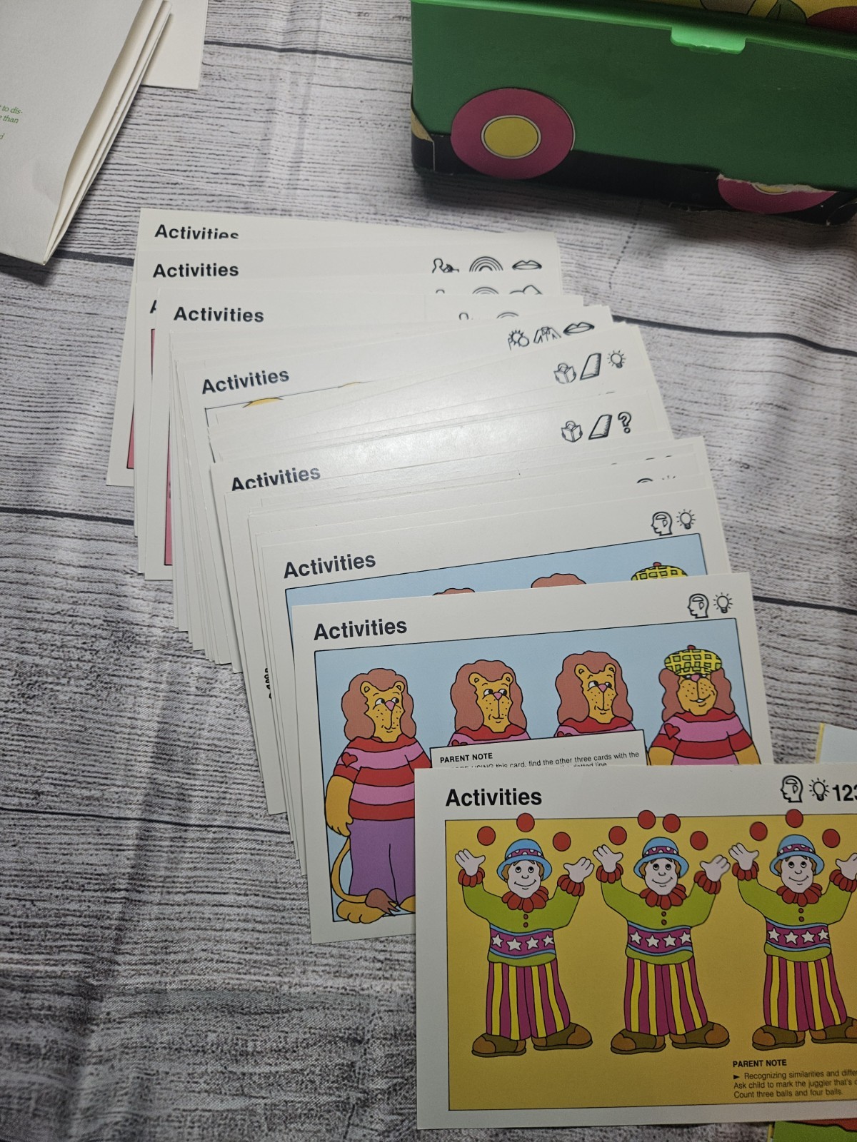 Vintage Sweet Pickles Preschool Program Learning Case Activity Bus Full w/Cards