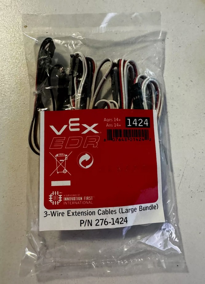 Vex Robotics 3-Wire Extension Cables 276 1424 Large Bundle