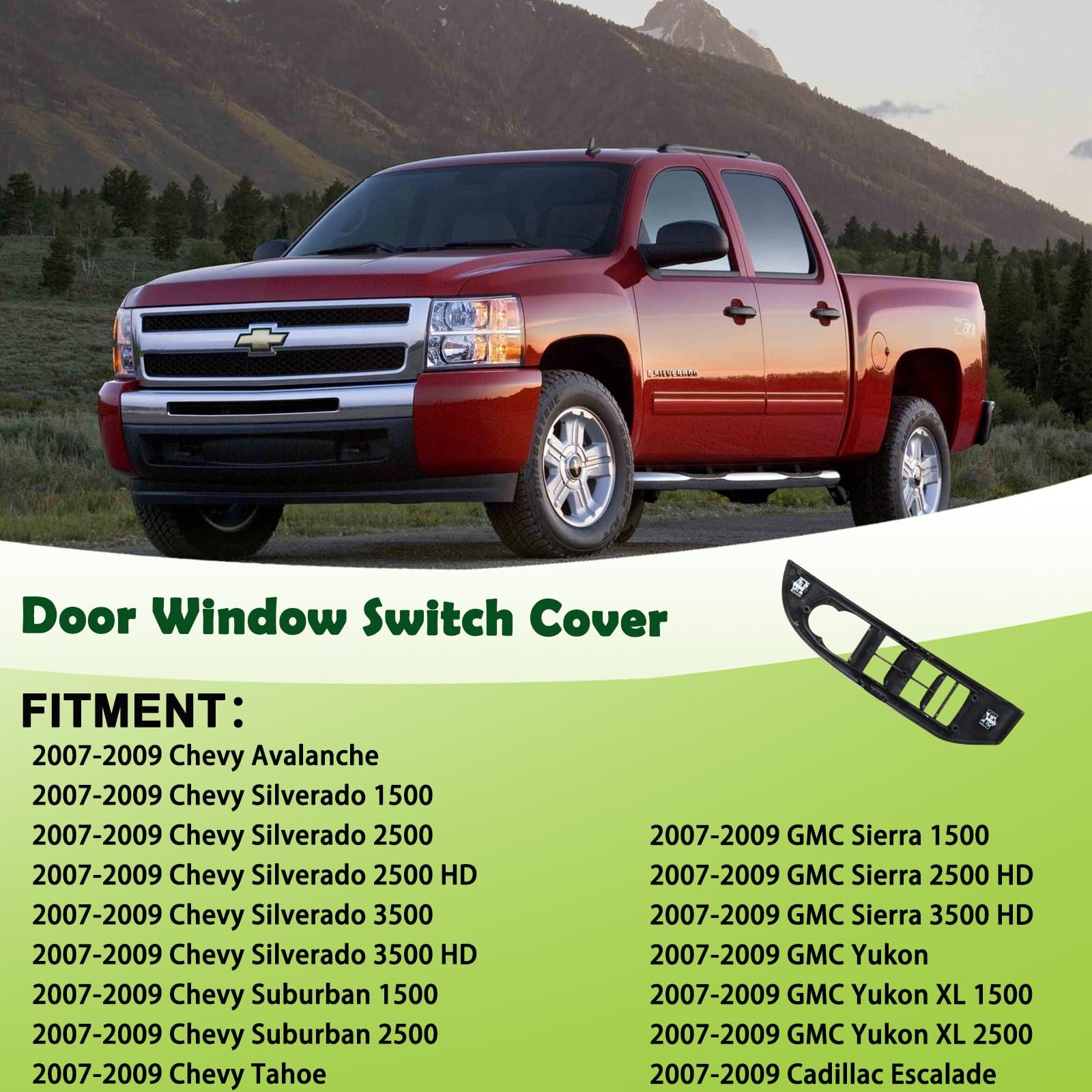 omoZone Window Switch Bezel Cover Front Left Driver Side Door Switch Panel Tr…
