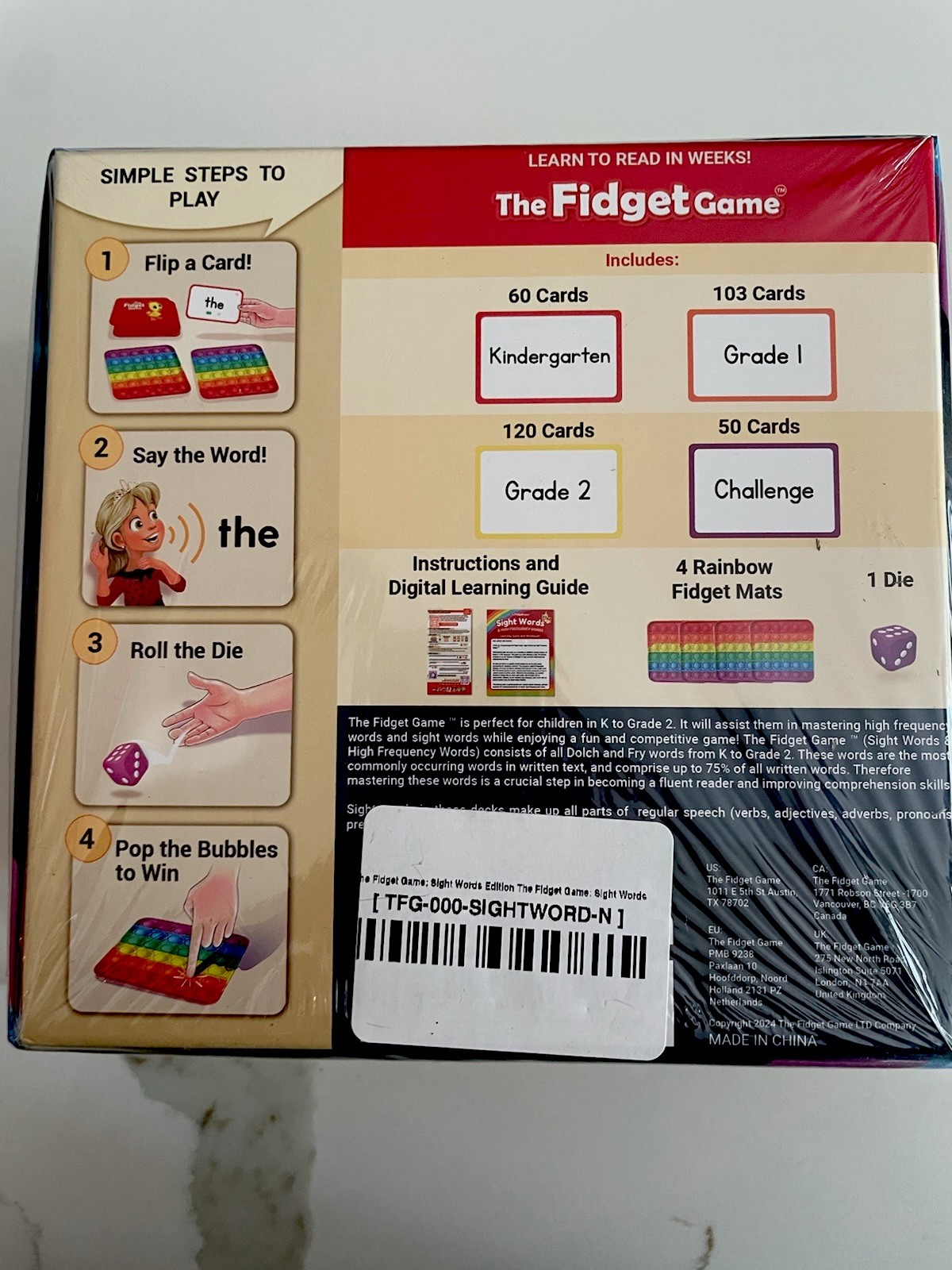 The Fidget Game – Sight Words & High Frequency Words – K to Grade 2 (New)
