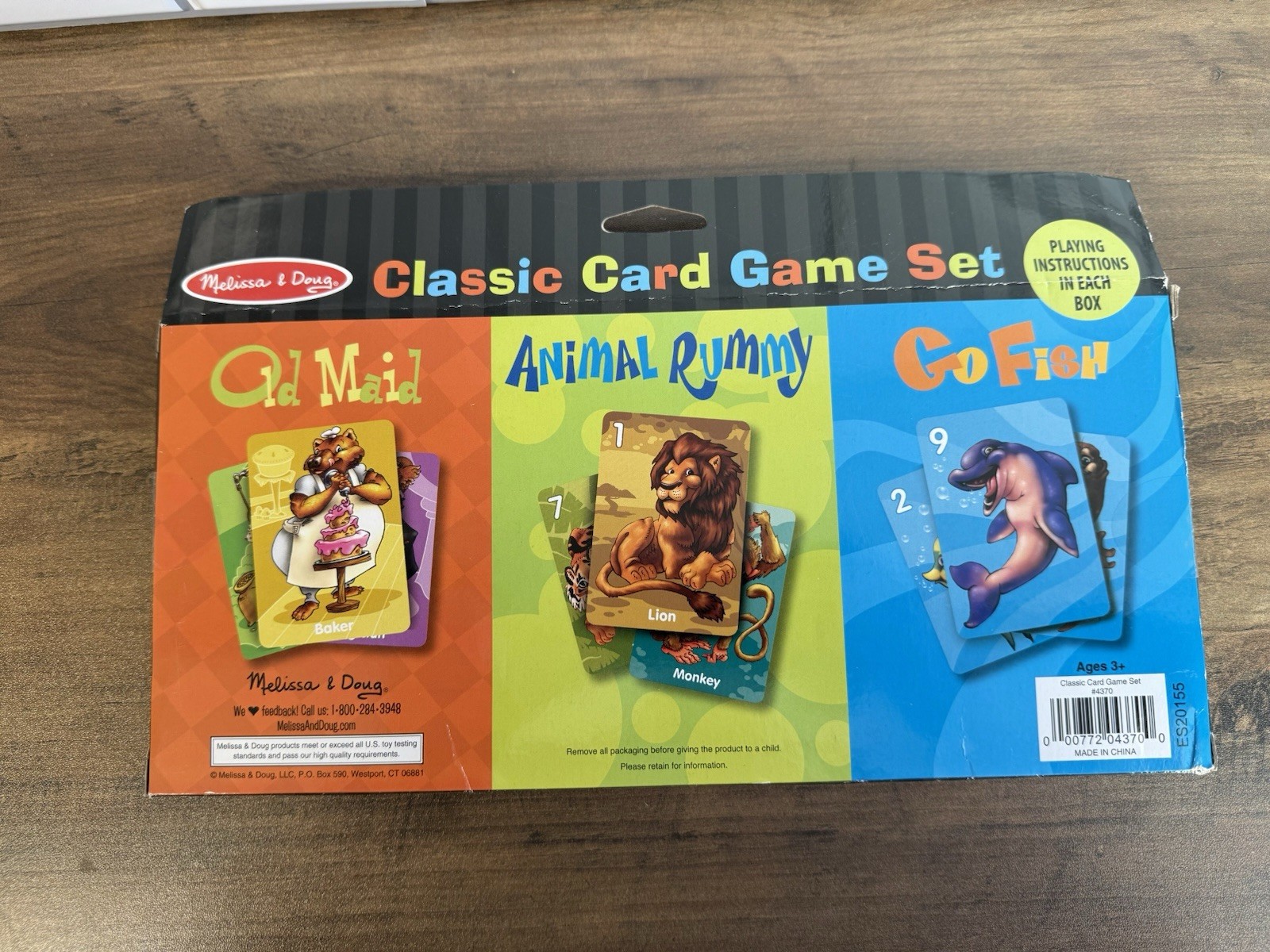 Melissa and Doug Animal Card Game Set Old Maid Go Fish Rummy for Kids 3+