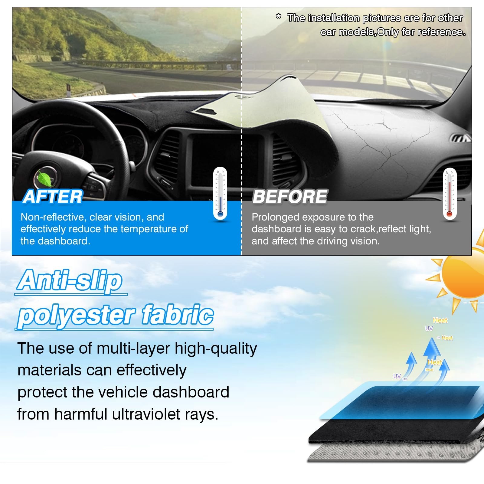 CARTIST Dash Cover Custom Fit for Lexus ES ES240 ES350 2007-2012 Dashboard Co…
