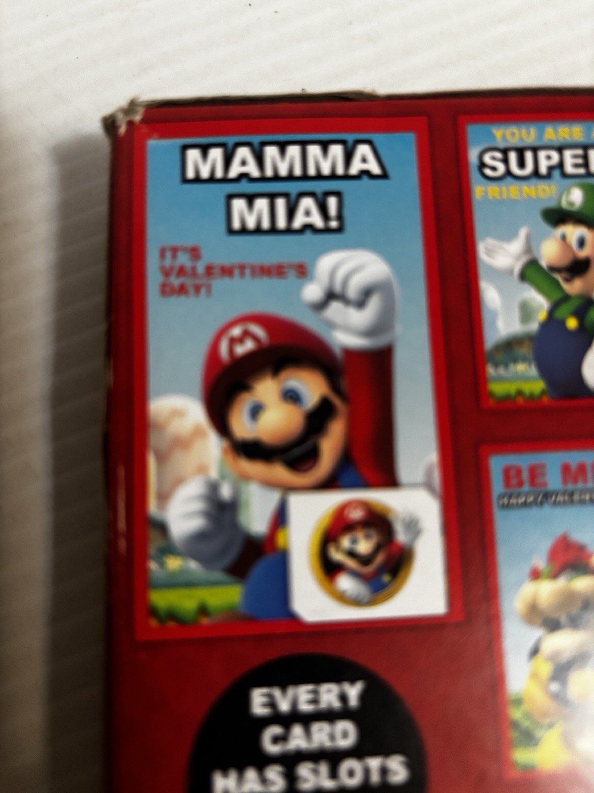 Super Mario Valentines 24 Cards + 24 Cherry POW Scented Tattoos Paper Magic 2021