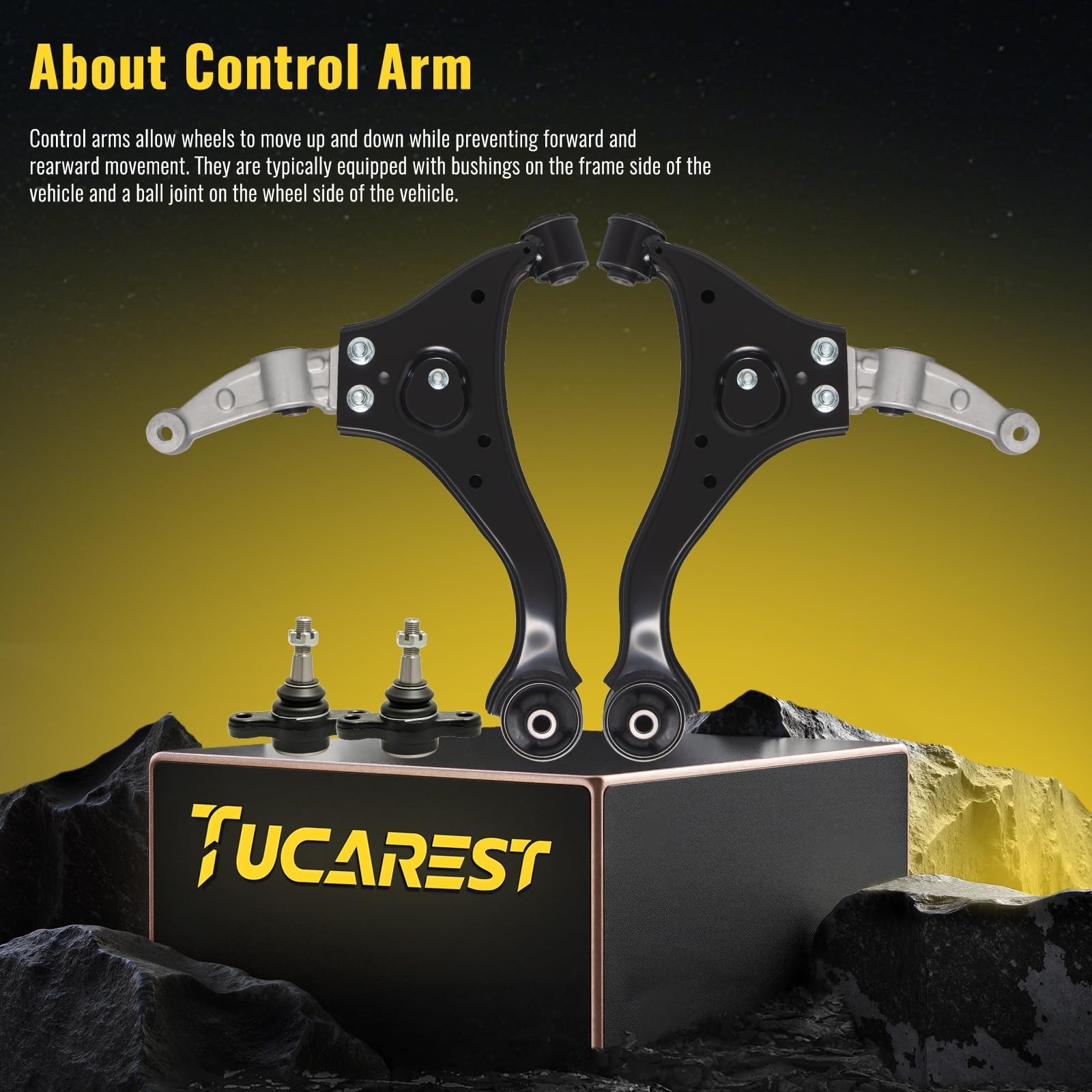 TUCAREST 4Pcs Suspension Kit (K500035 K641391 K641392) Front Lower Control Ar…