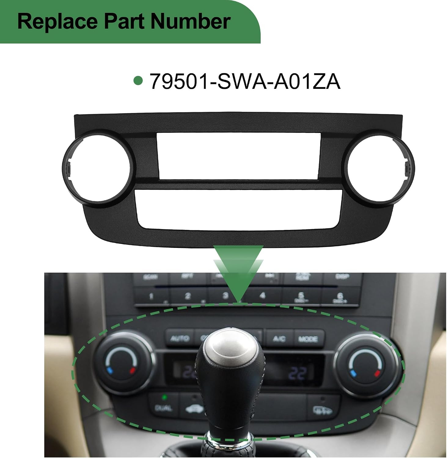 Dash A/C Air Conditioning Replacement Panel Installation Mount Trim Kit Compatib