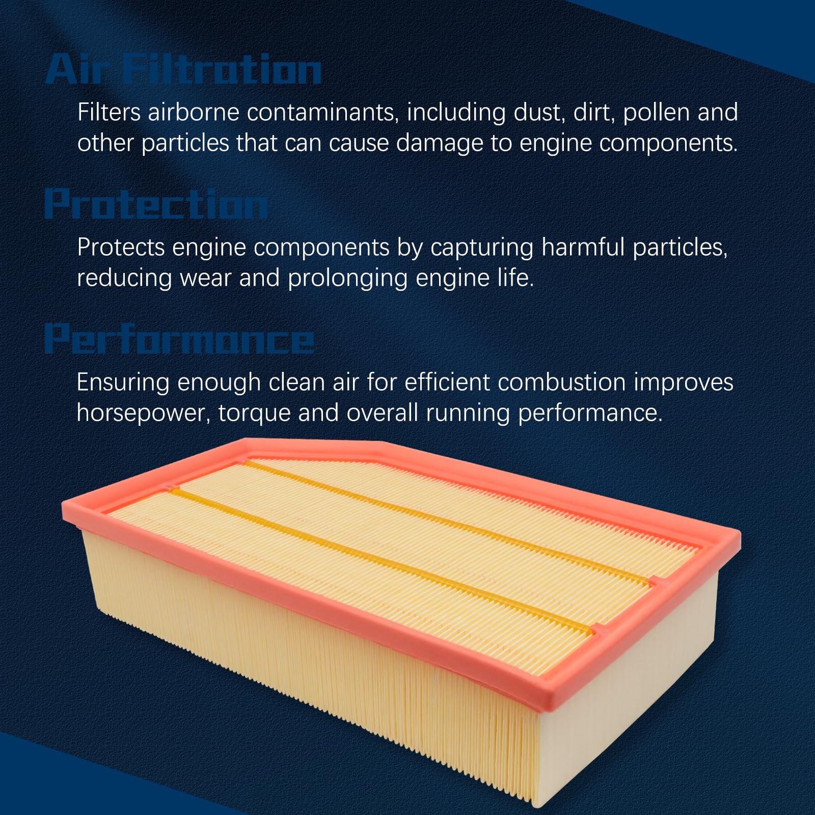 Engine Air Filter Compatible With 2018-2024 Jeep Wrangler 2.0L/3.6L 2020-2024 Je